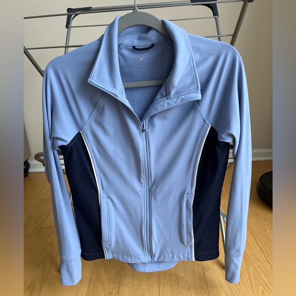 Lou & Grey Light Blue and Navy Zipup - Picture 1 of 4
